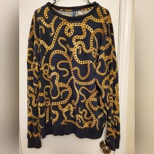 Mens Gold Chain Design Sweatshirt